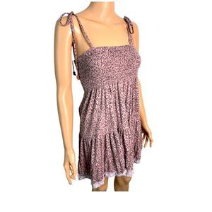 Adorable Faux Suede Lilac Cheetah Print Dress